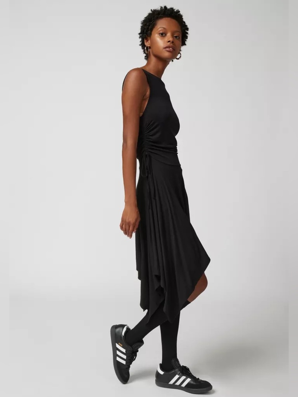 NWOT Urban Outfitters Bianca Boat Neck Mini Dress Black - Picture 3 of 10